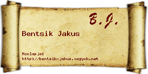 Bentsik Jakus névjegykártya